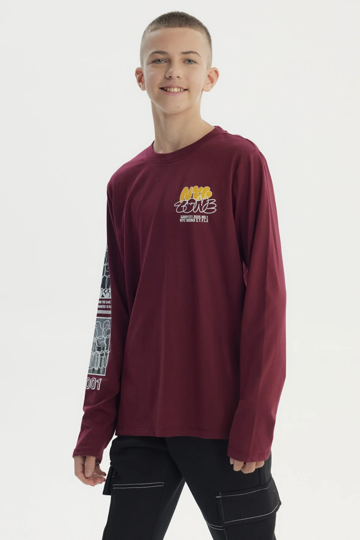 Polera Niño Slim Burdeo - Image 2