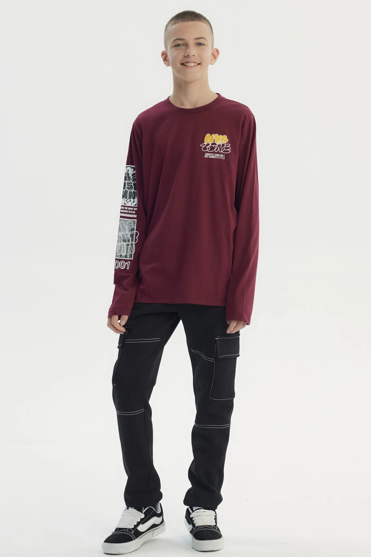 Polera Niño Slim Burdeo - Image 4