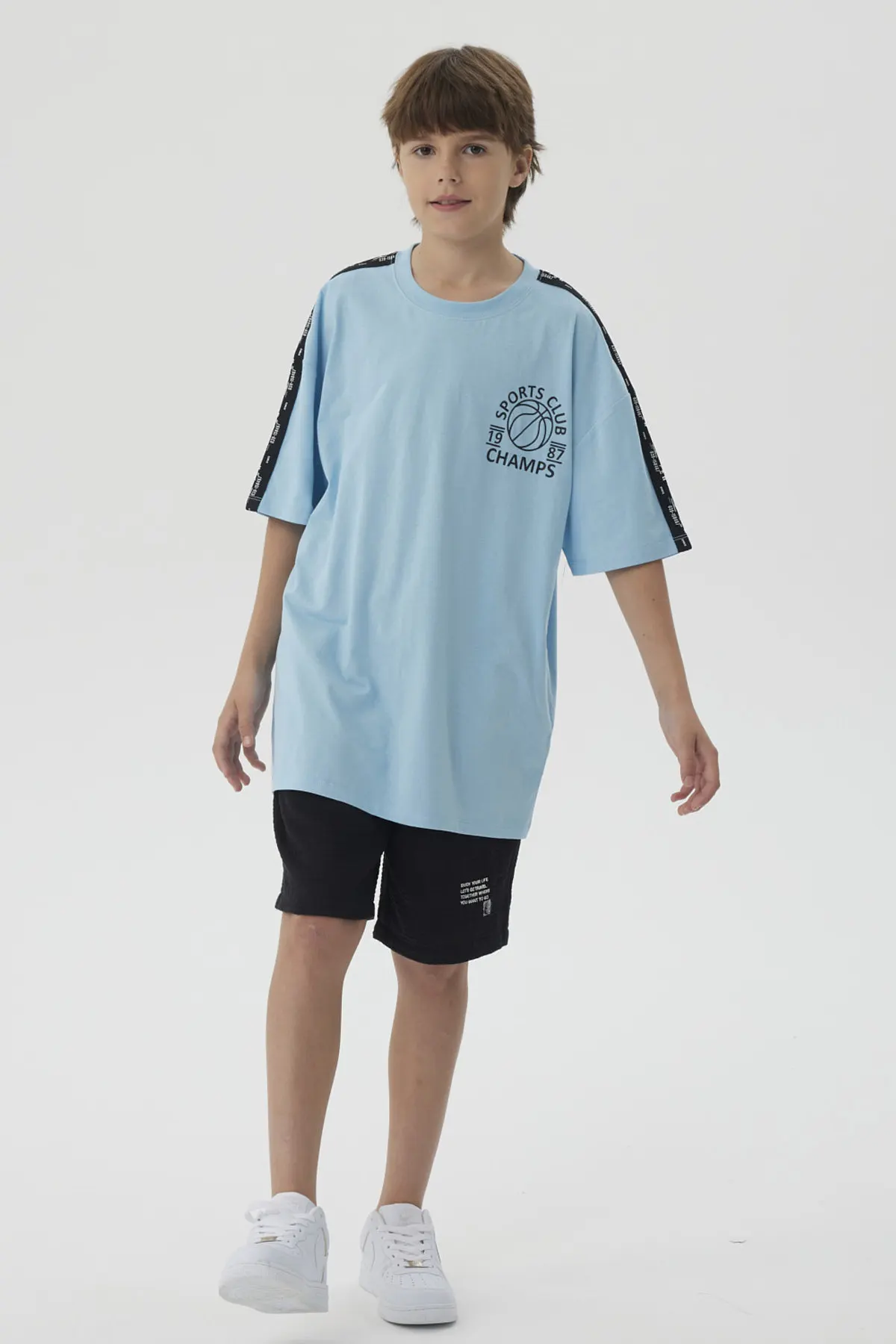 Polera Niño Tape Celeste - Image 4