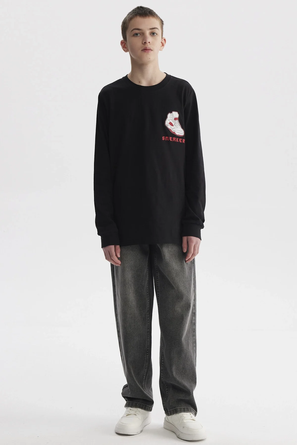 Polera Niño Teen Print Con Puño Negro - Image 4