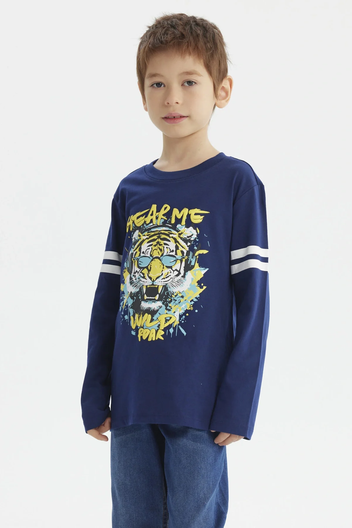 Polera Niño Toddler Franjas Azul Oscuro - Image 2
