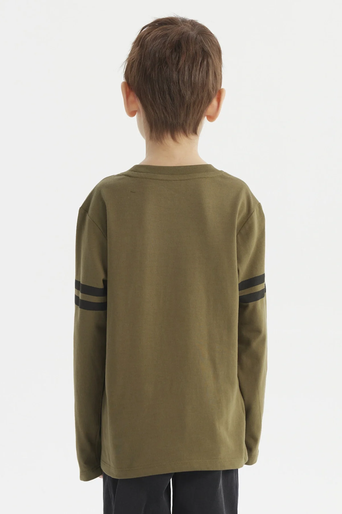 Polera Niño Toddler Franjas Verde Militar - Image 3