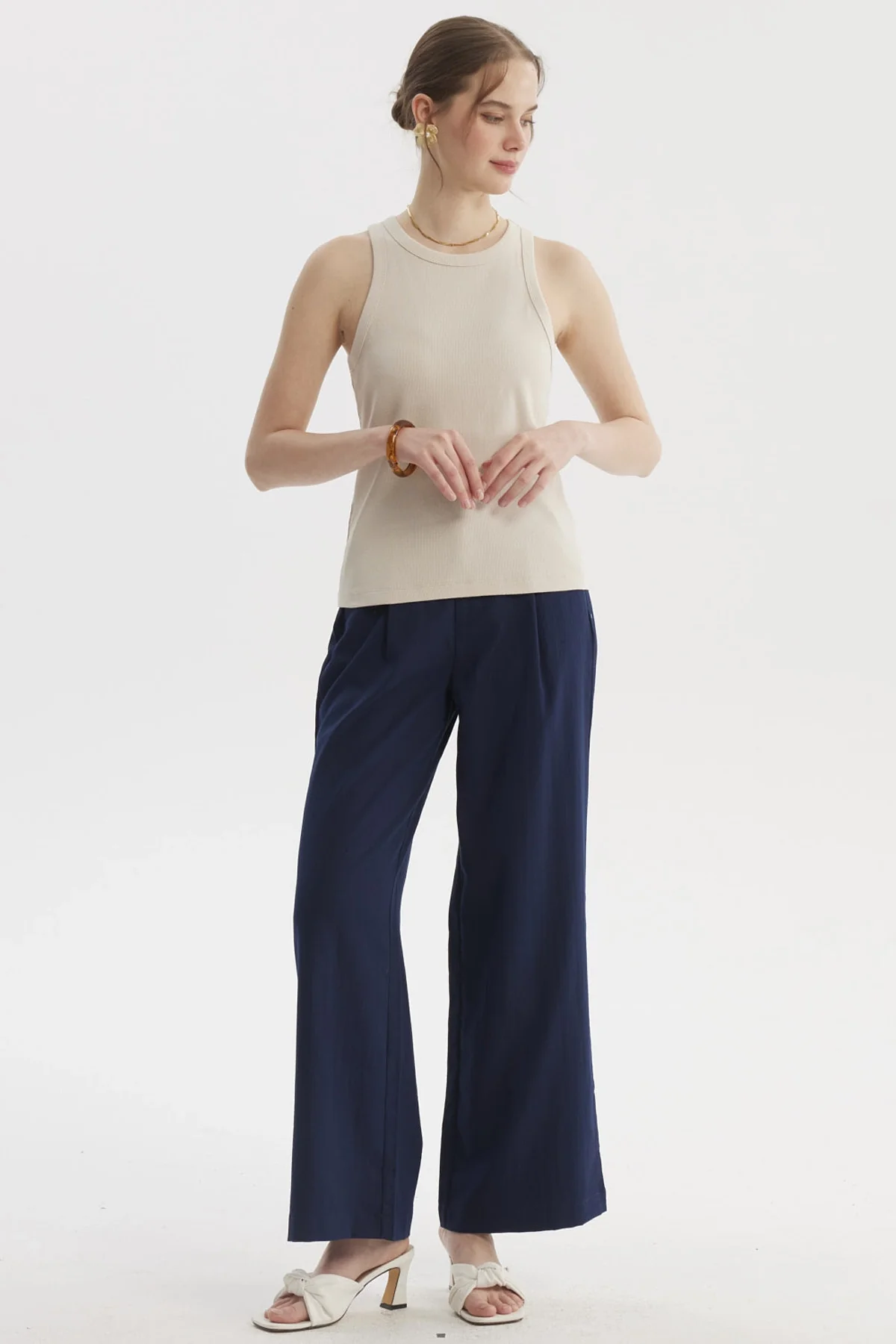 Polera Peto Mujer Básico Liso Rib Arena - Image 4