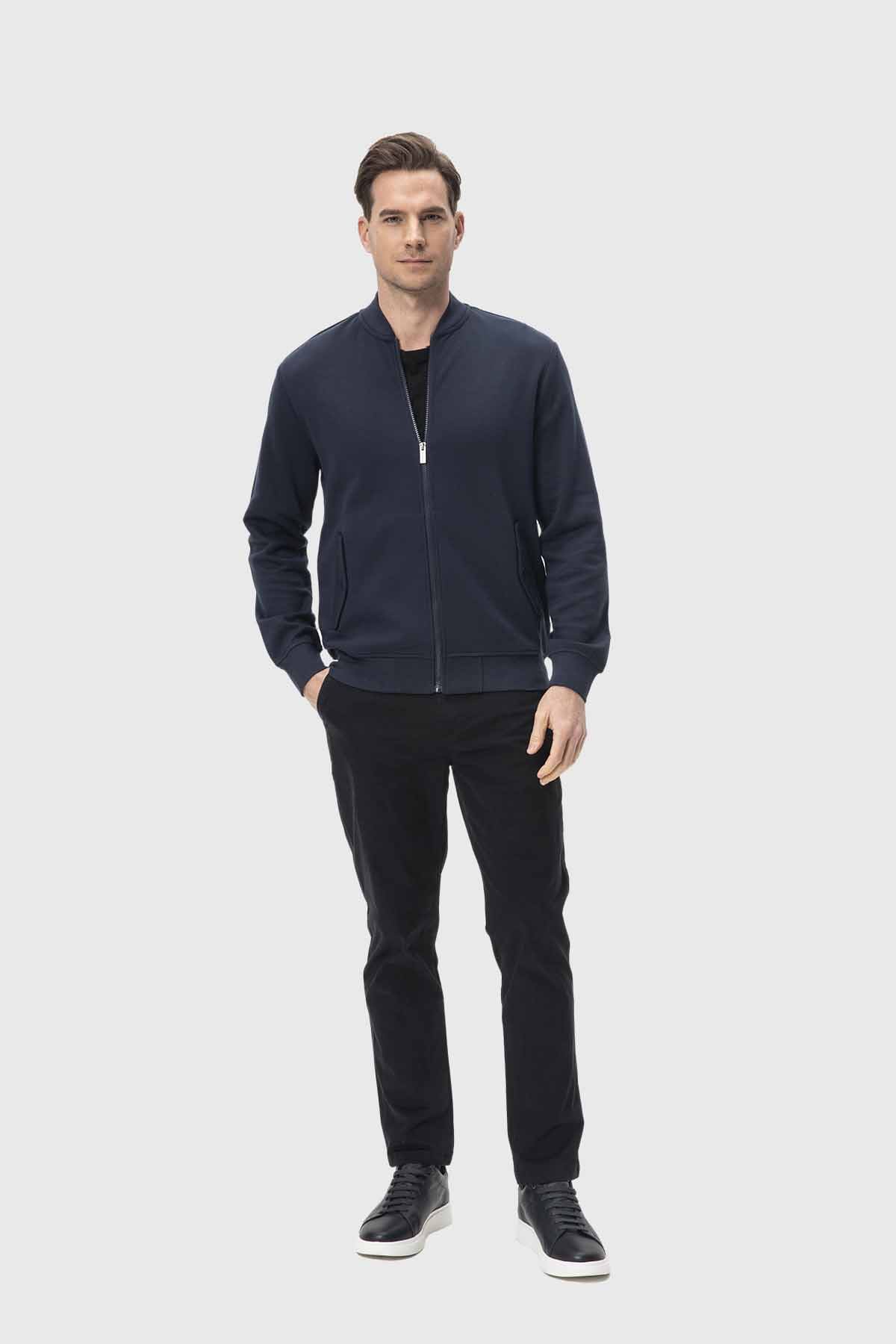 Polerón Hombre Bomber Azul - Image 4