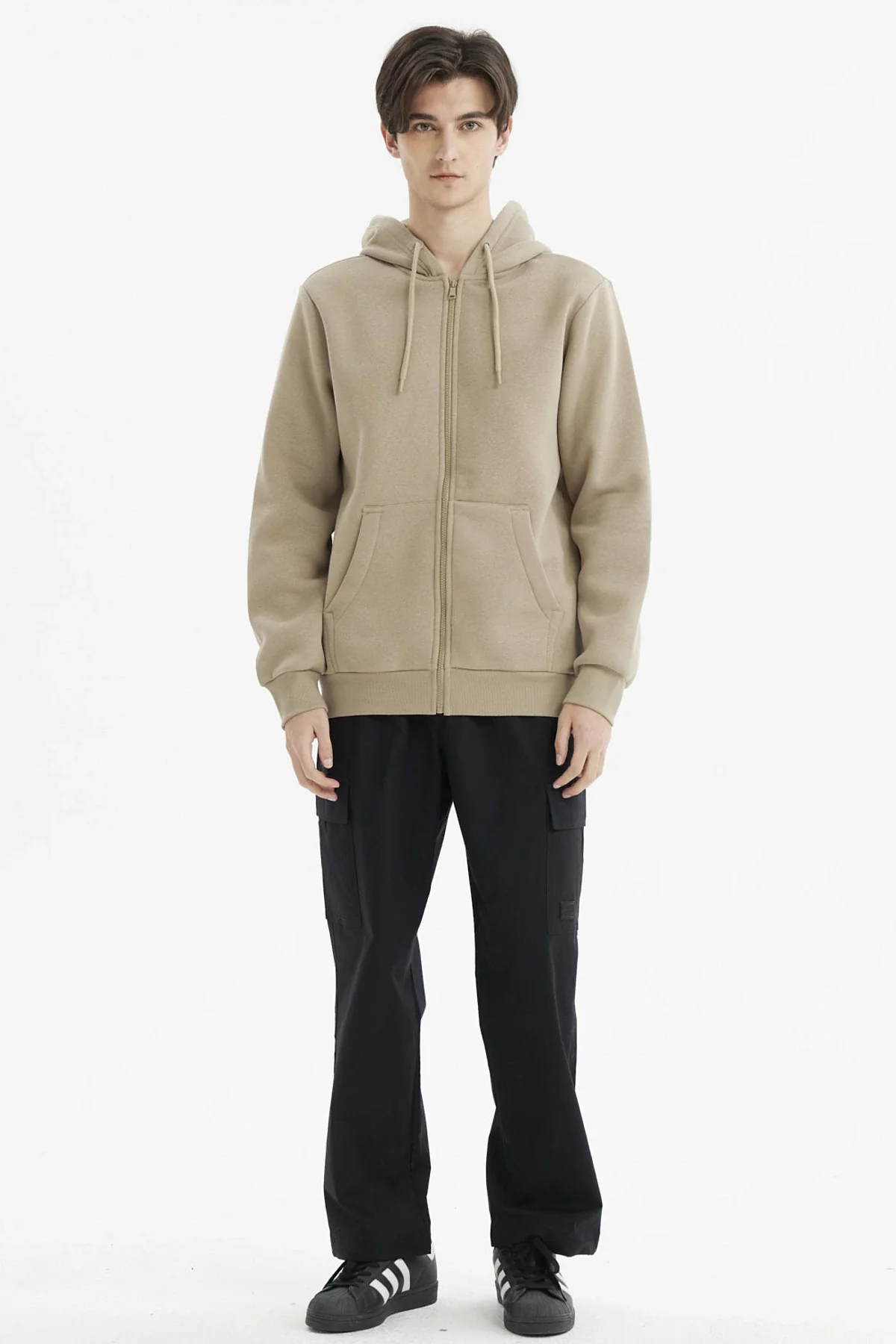 Polerón Hombre Full Zipper Basico Kaki - Image 4
