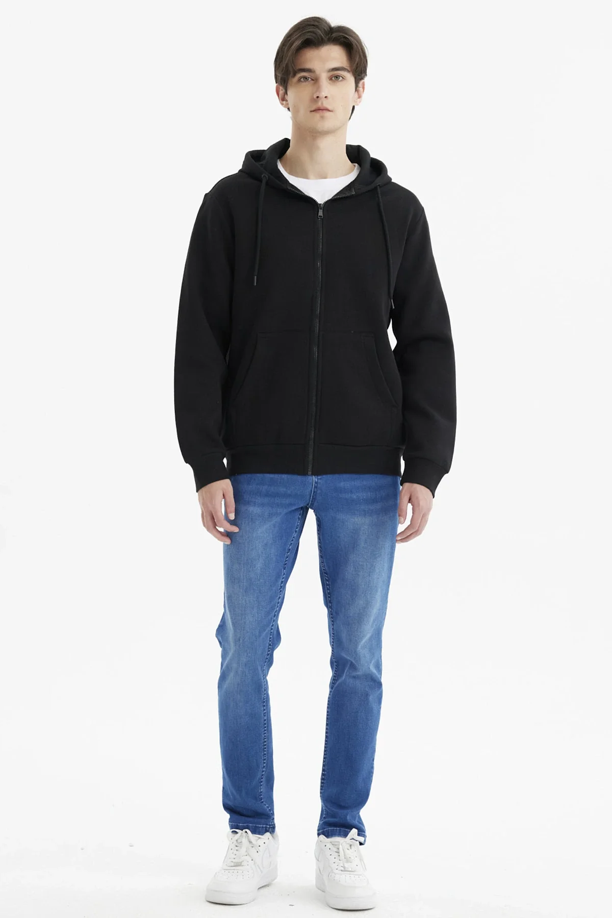 Polerón Hombre Full Zipper Basico Negro - Image 4