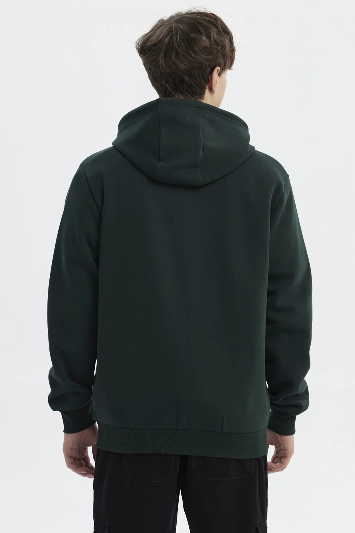 Polerón Hombre Full Zipper Basico Verde Oscuro - Image 3