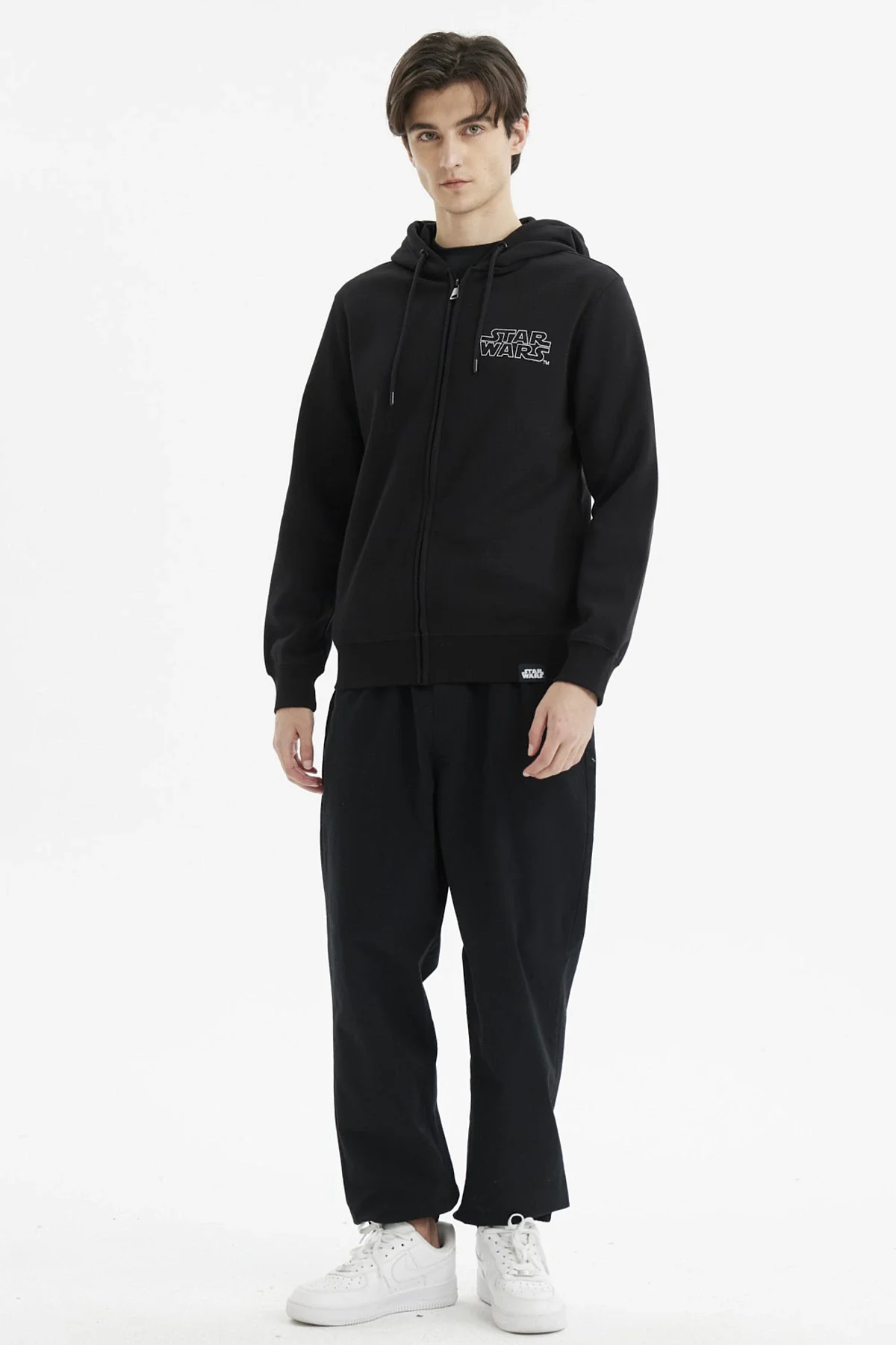 Polerón Hombre Full Zipper Print Espalda Negro - Image 4
