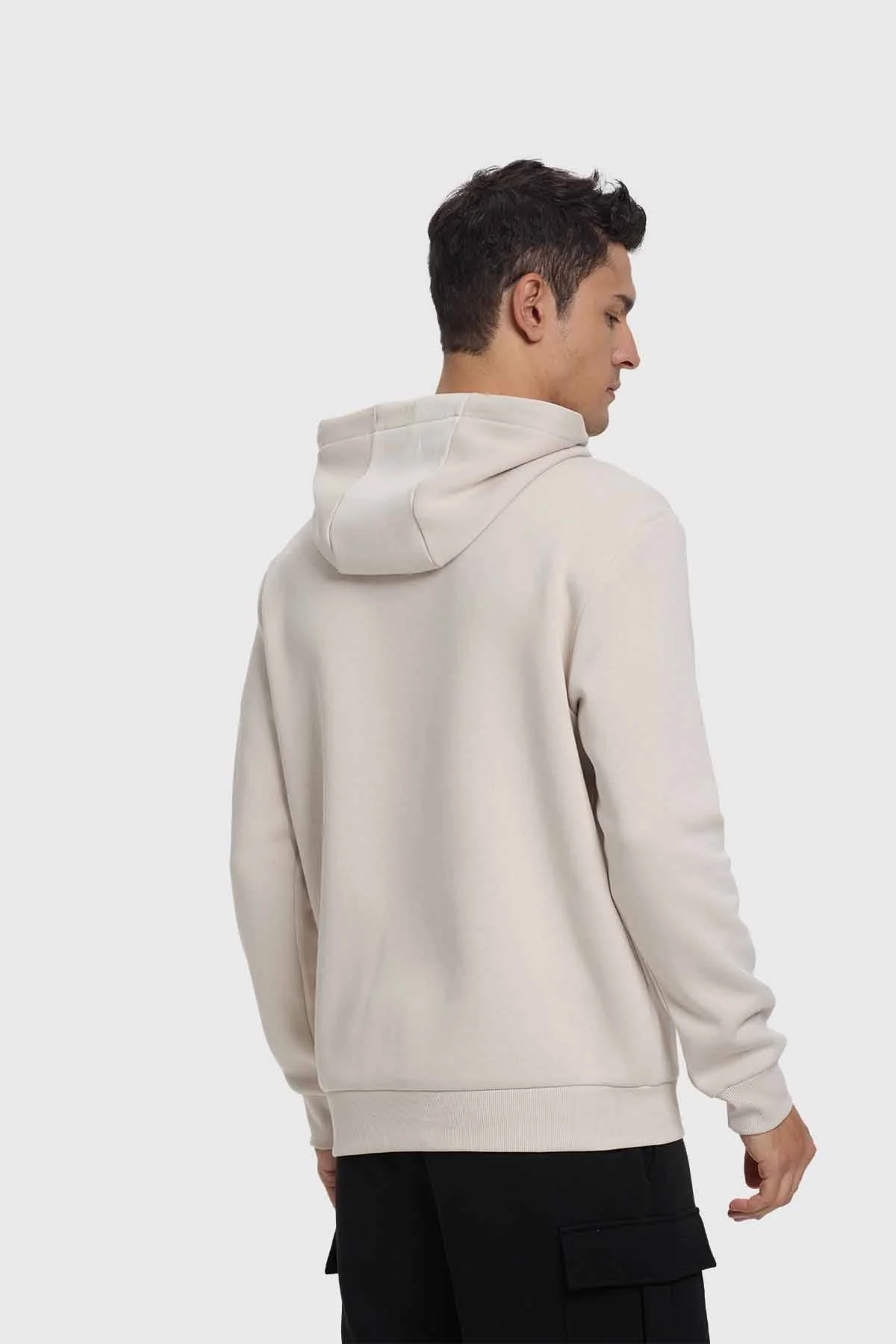 Polerón Hombre Hoodie Básico Beige - Image 3