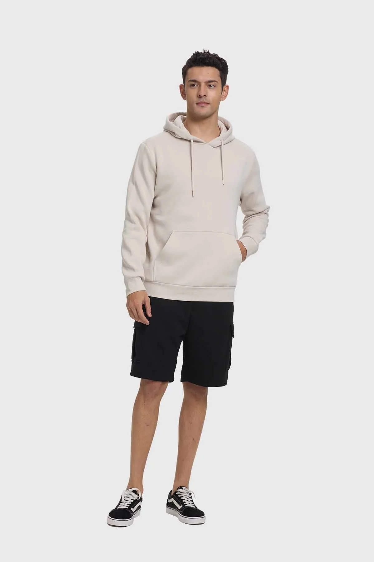 Polerón Hombre Hoodie Básico Beige - Image 4