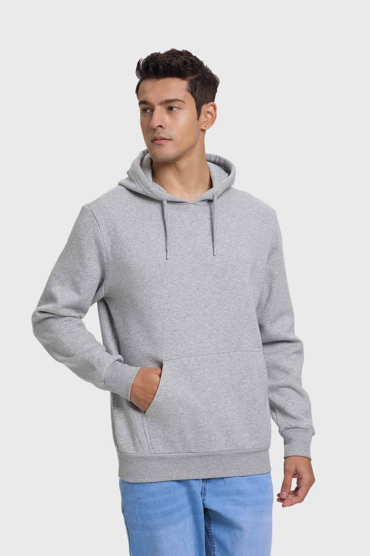 Polerón Hombre Hoodie Básico Gris - Image 2