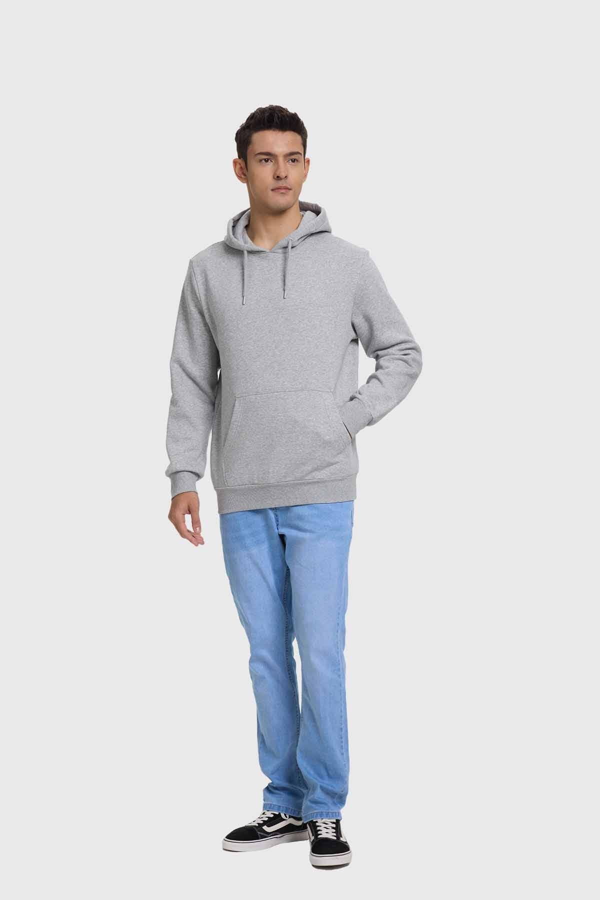 Polerón Hombre Hoodie Básico Gris - Image 4