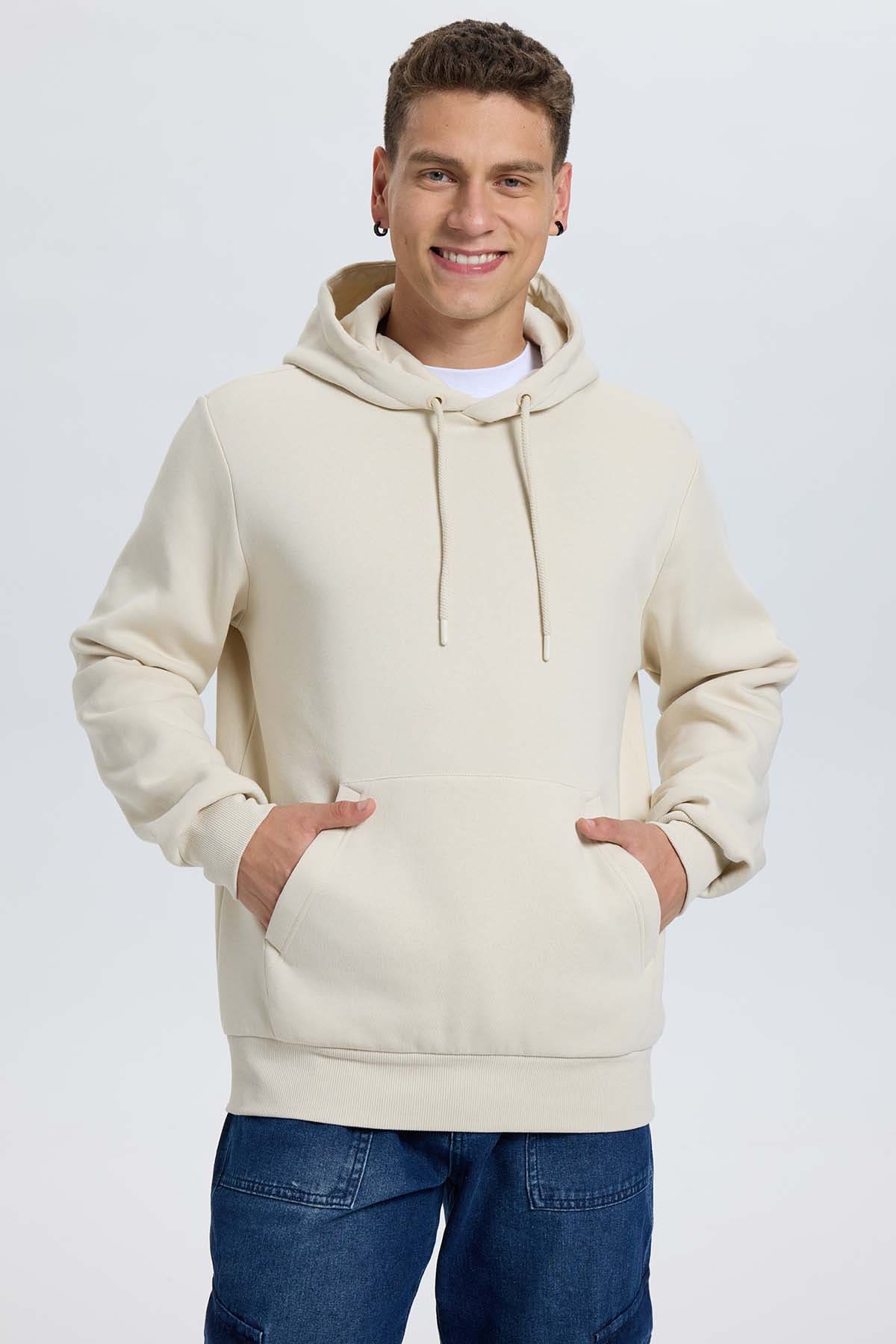 Polerón Hombre Hoodie Beige - Image 2