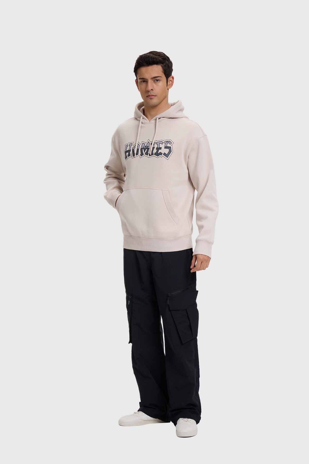 Polerón Hombre Hoodie Print Beige - Image 4