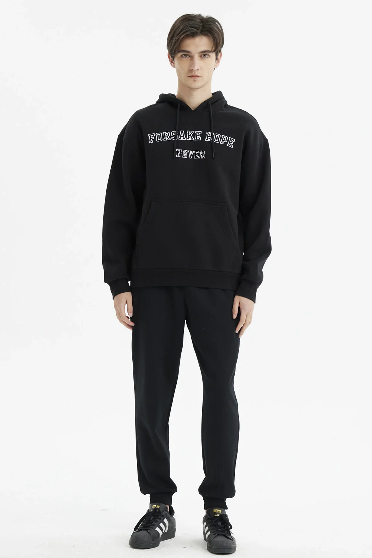 Polerón Hombre Hoodie Print Frontal Negro - Image 4
