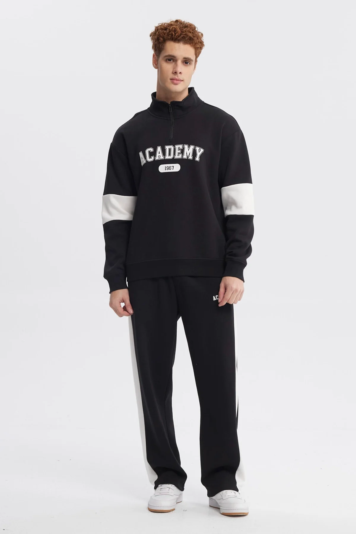 Polerón Hombre Oversize Half Zipper Negro - Image 4