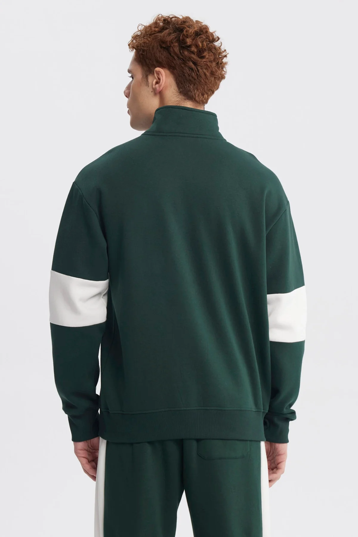 Polerón Hombre Oversize Half Zipper Verde - Image 3