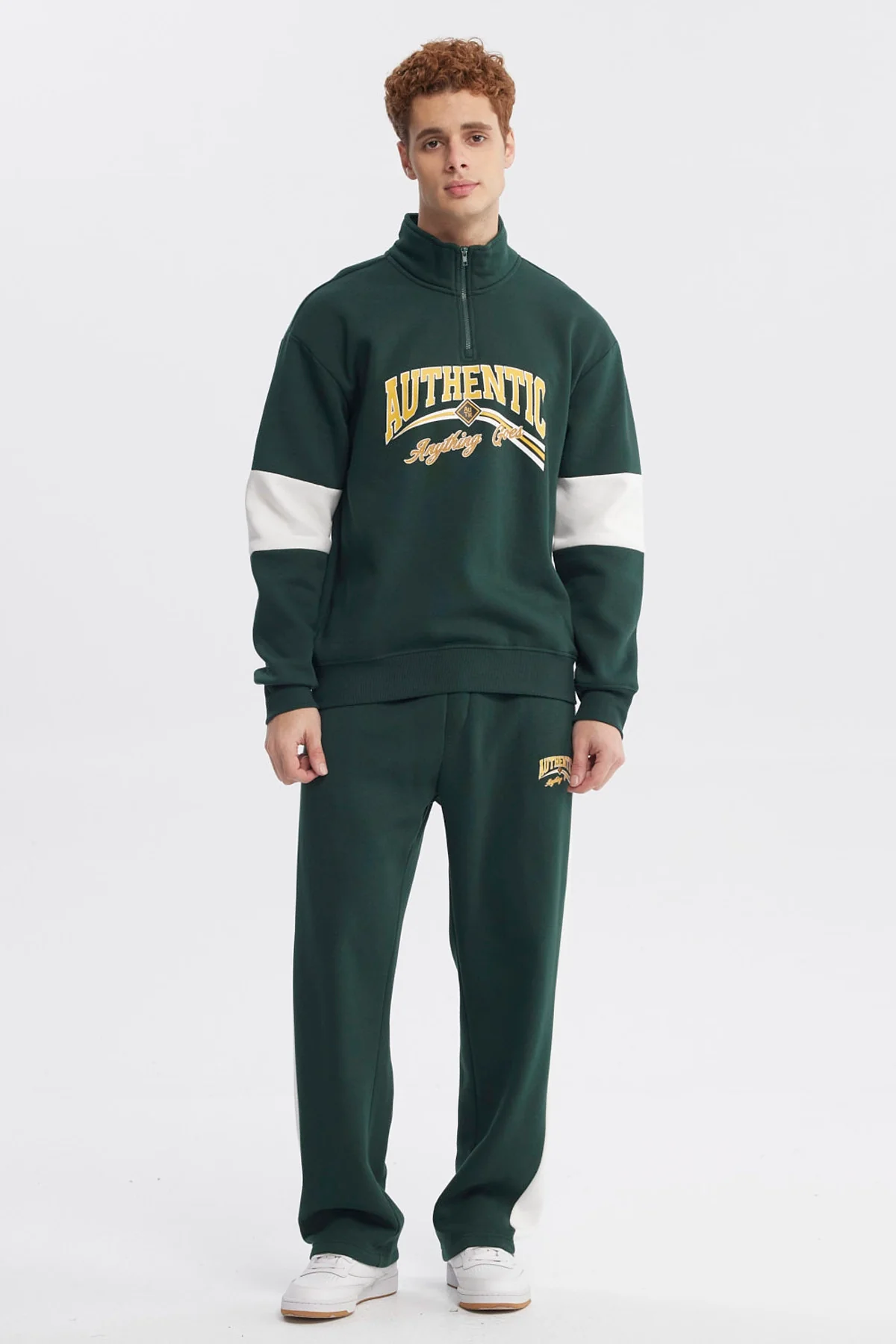 Polerón Hombre Oversize Half Zipper Verde - Image 4