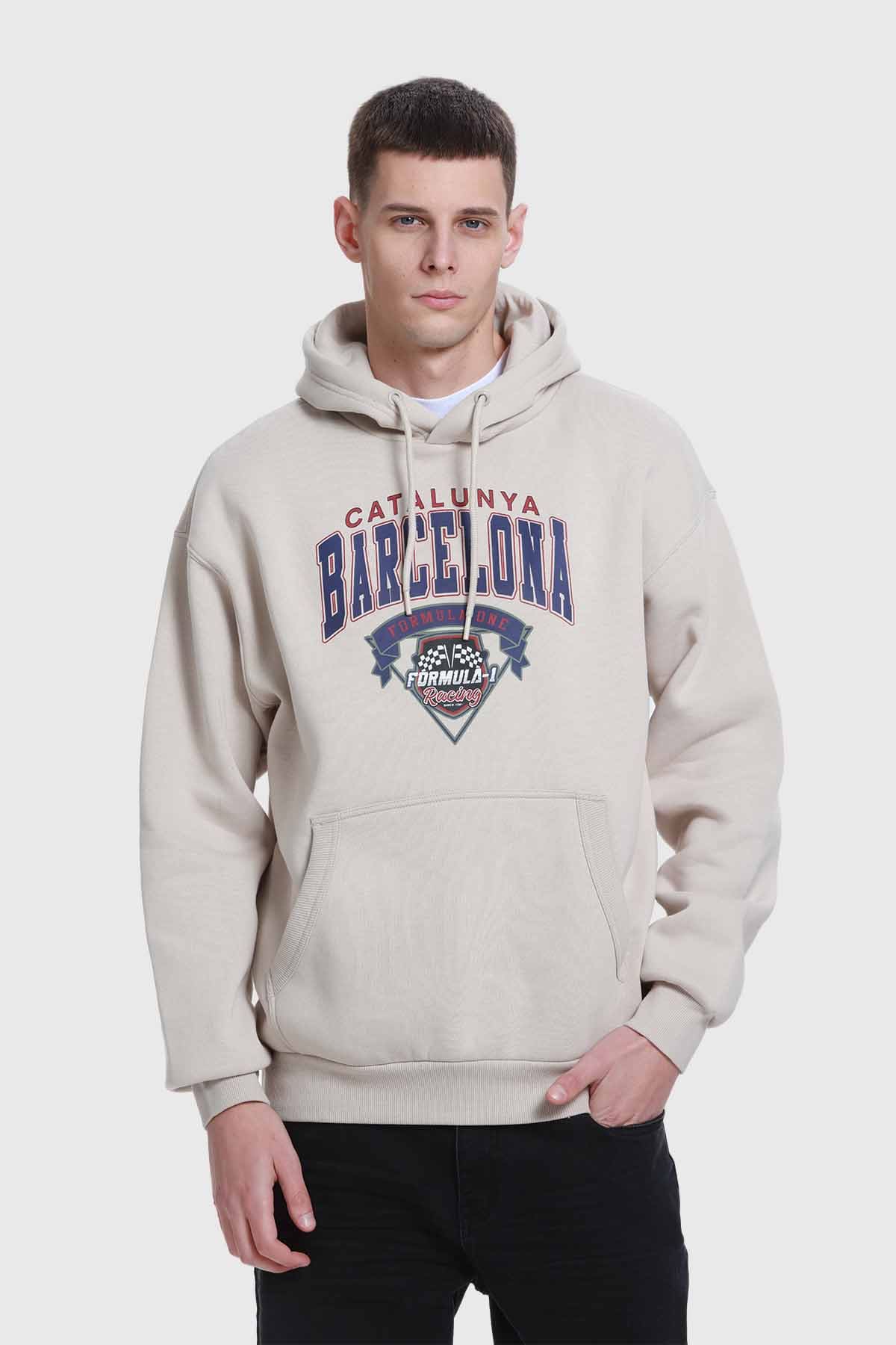 Polerón Hombre Print College Beige - Image 2