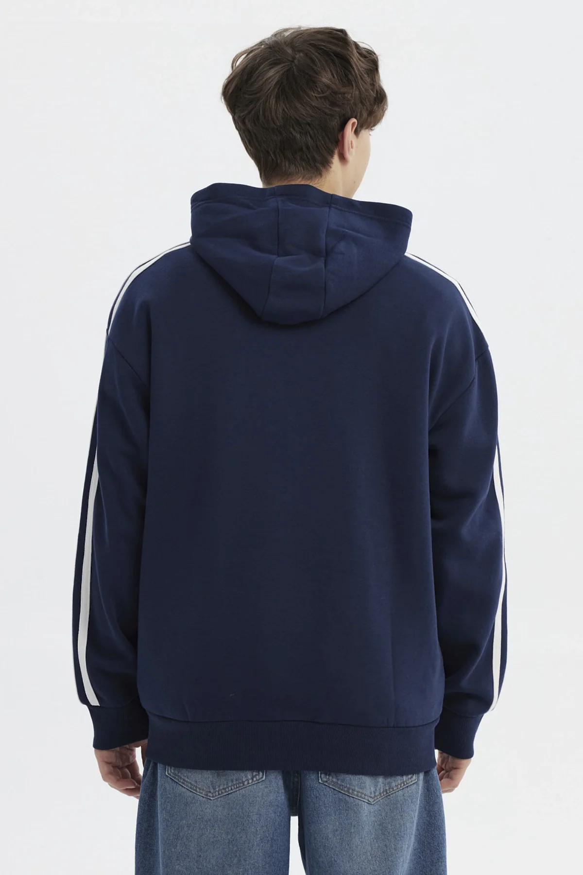Polerón Hombre Slim Con Gorro Azul Marino - Image 3