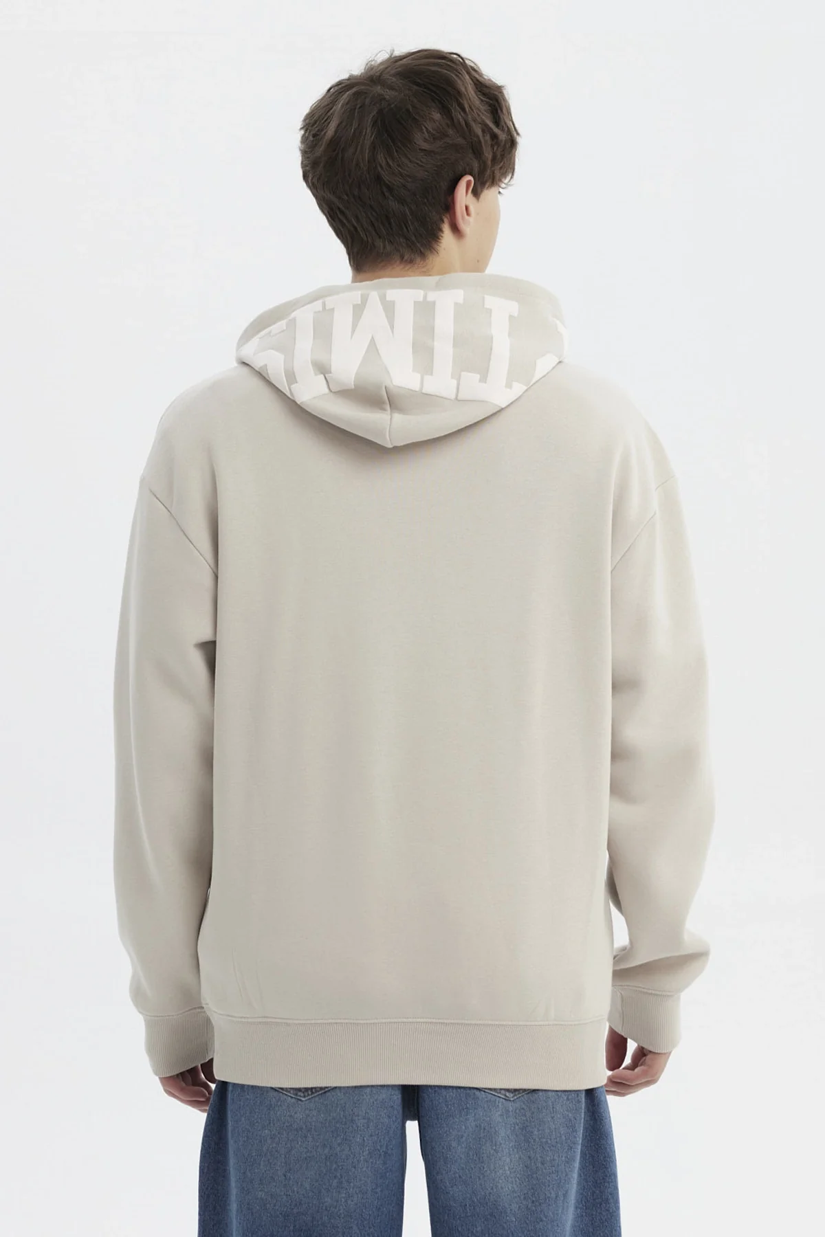 Polerón Hombre Slim Con Gorro Beige Oscuro - Image 3