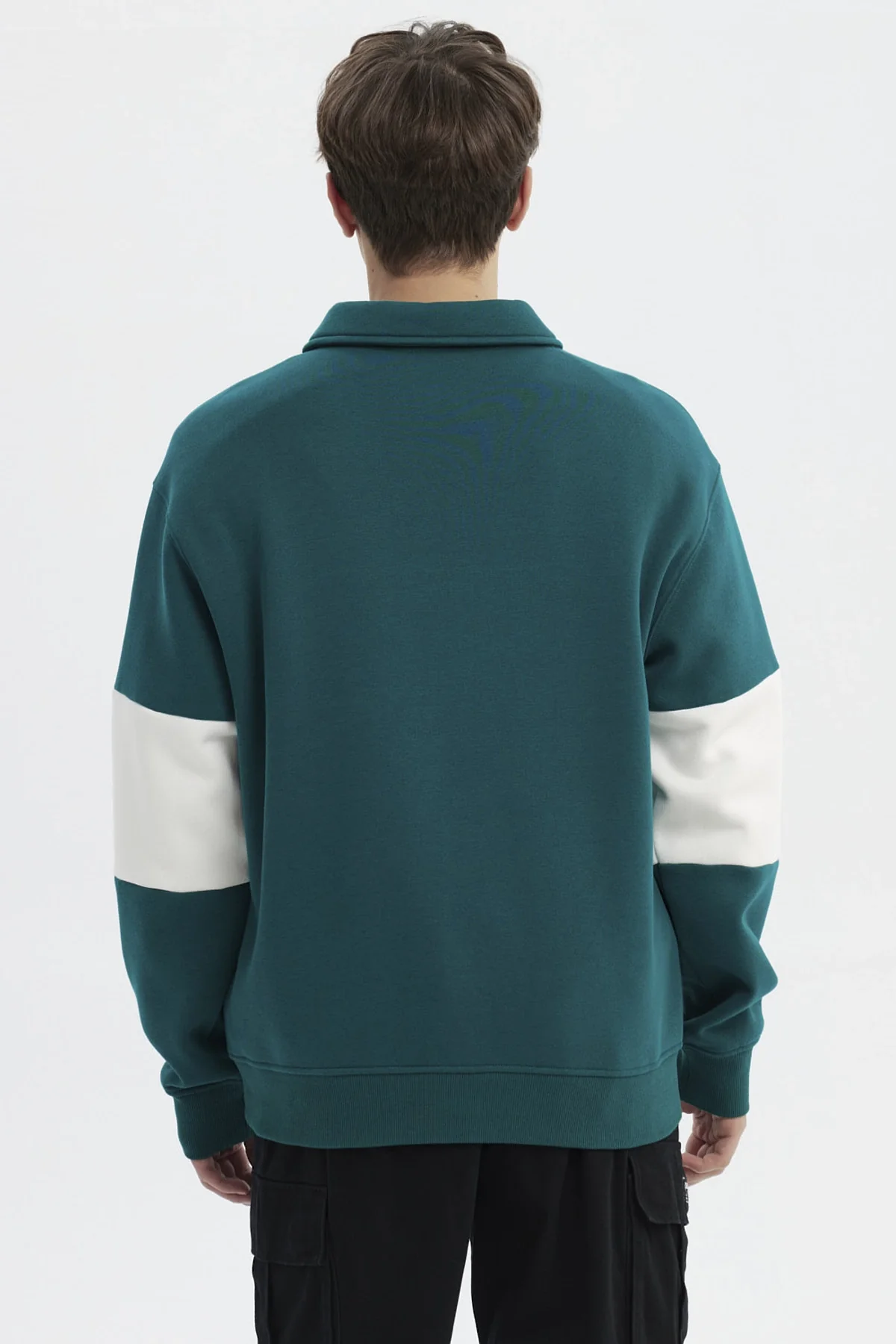 Polerón Hombre Slim Cuello Polo Verde - Image 3