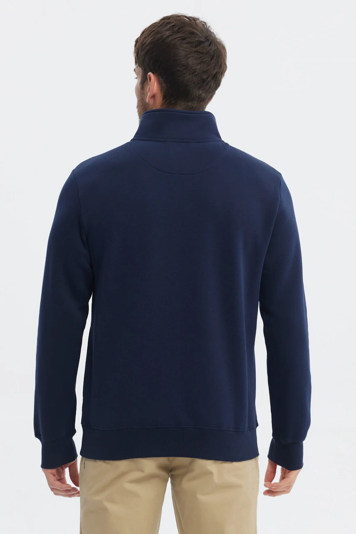 Polerón Hombre Slim Half Zipper Azul Marino - Image 3
