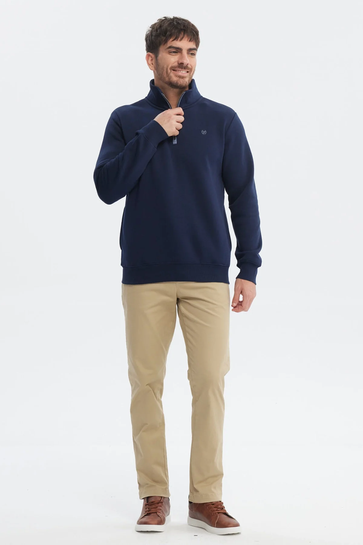 Polerón Hombre Slim Half Zipper Azul Marino - Image 4