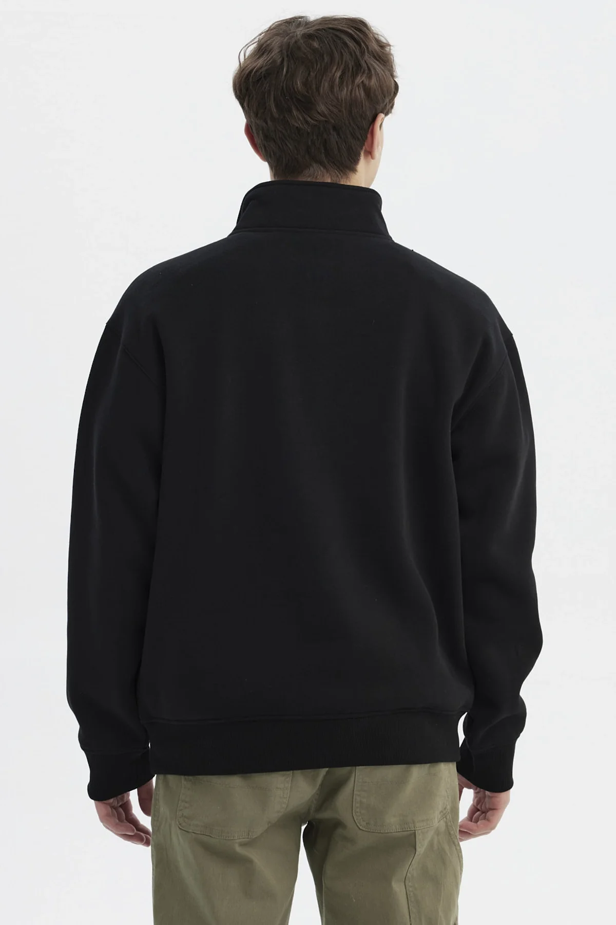 Polerón Hombre Slim Half Zipper Negro - Image 3