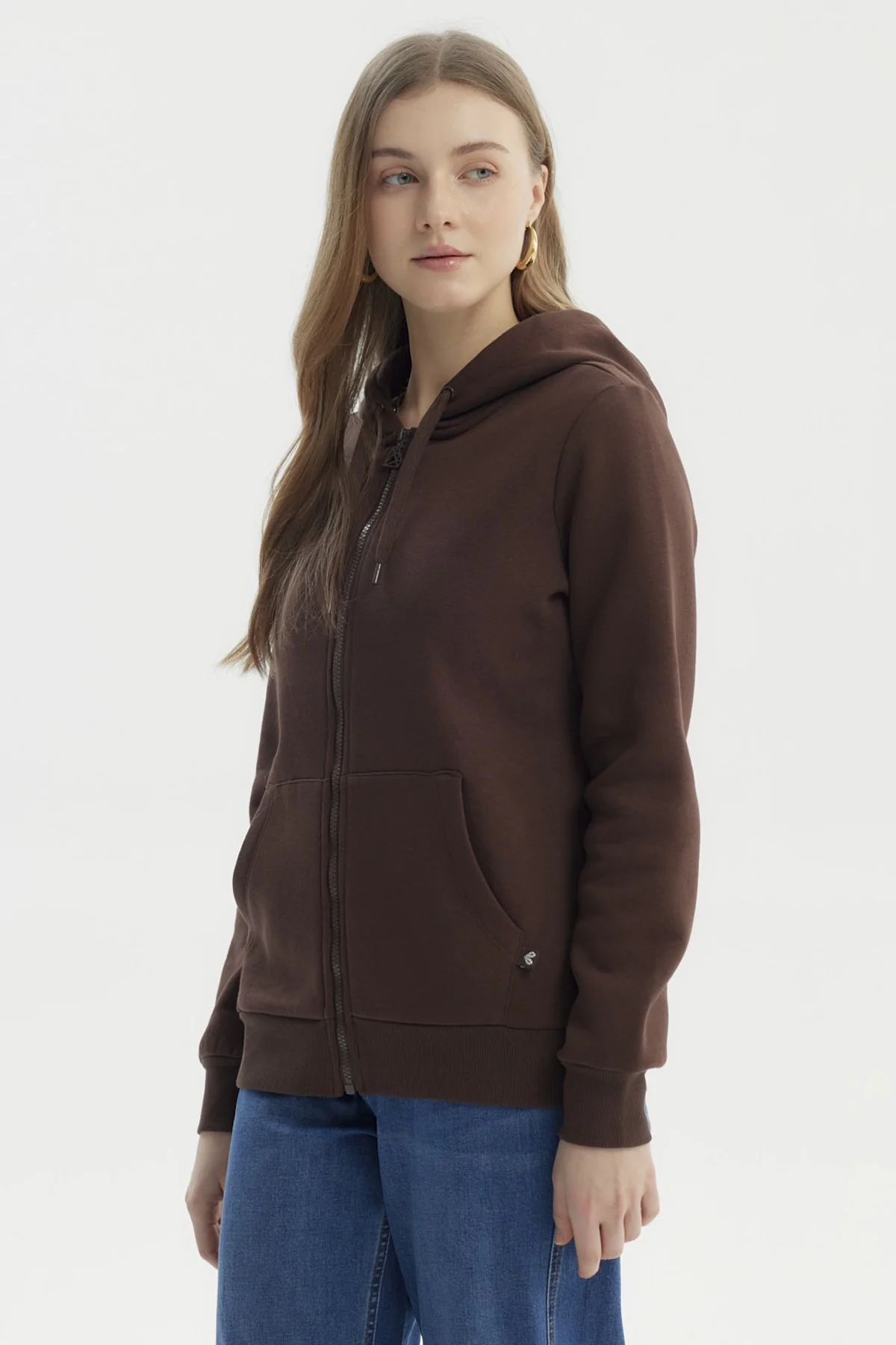 Polerón Mujer Abierto Hodie Chocolate - Image 2