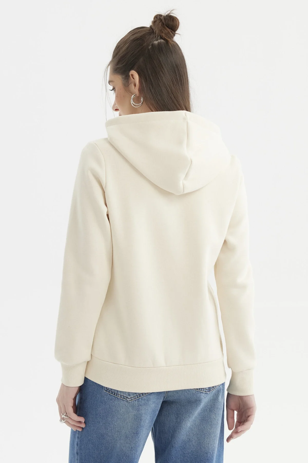 Polerón Mujer Abierto Hodie Crema - Image 3