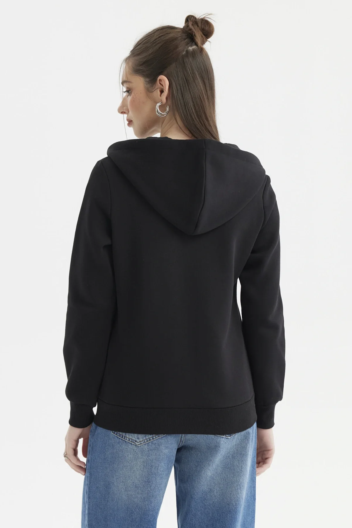 Polerón Mujer Abierto Hodie Negro - Image 3