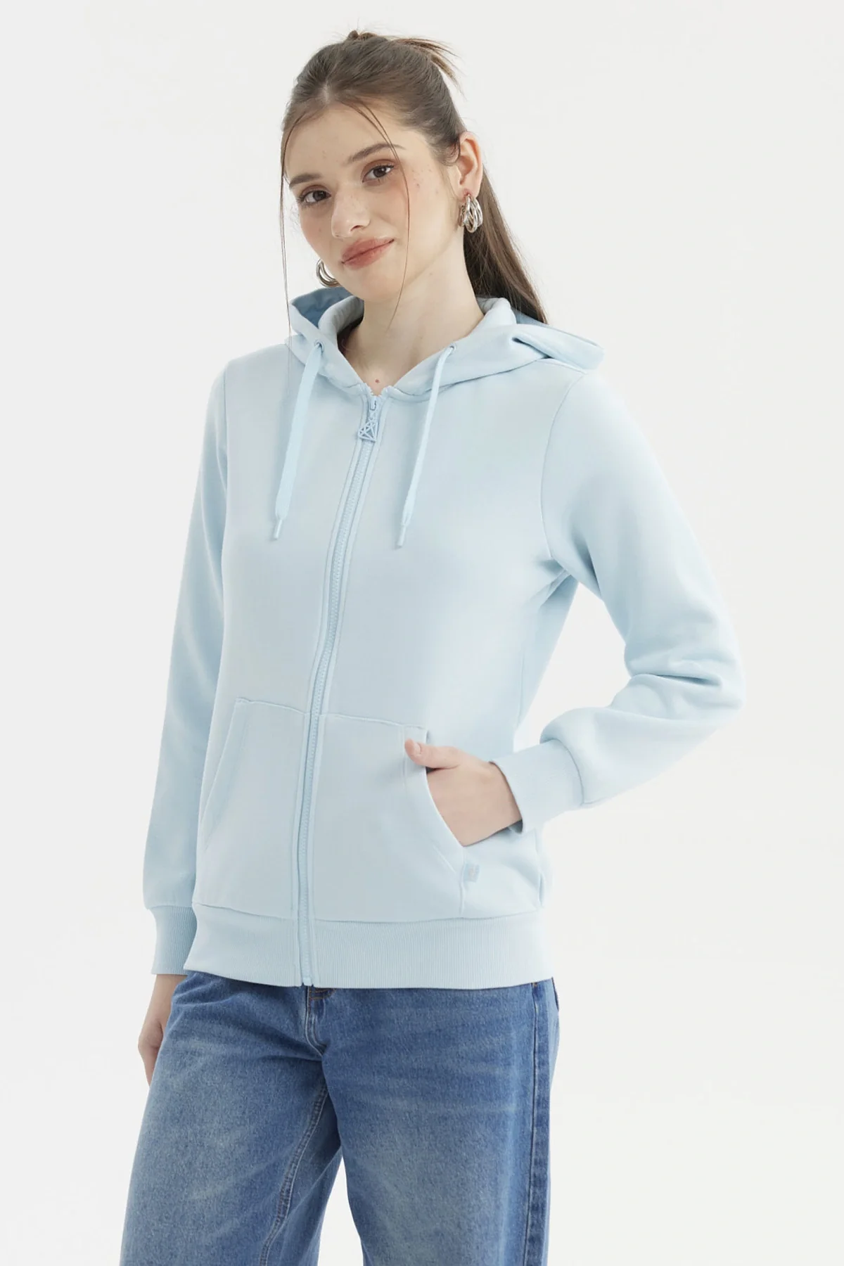 Polerón Mujer Abierto Hodie Celeste - Image 2