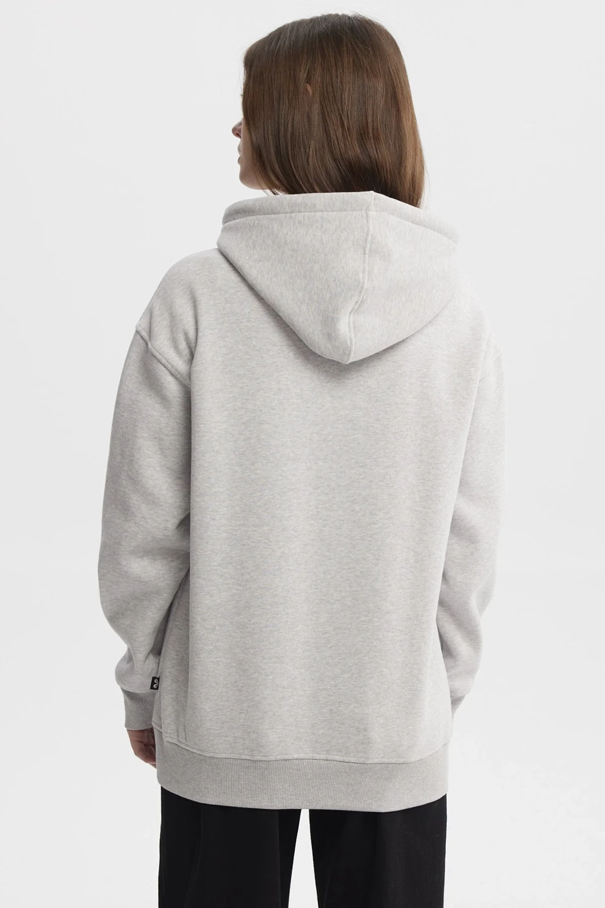 Polerón Mujer Canguro Print Gris Melange - Image 3