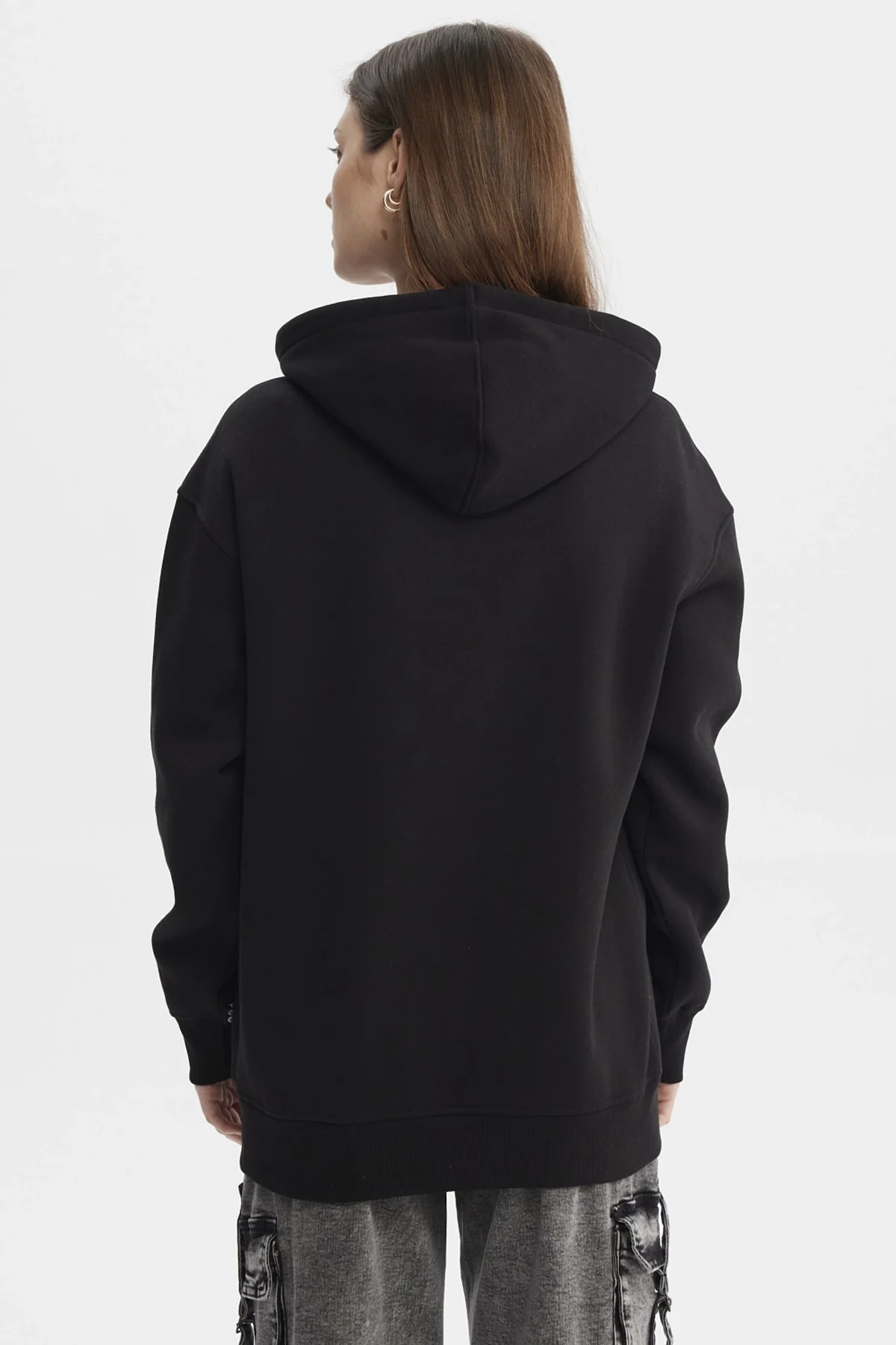 Polerón Mujer Canguro Print Negro - Image 3
