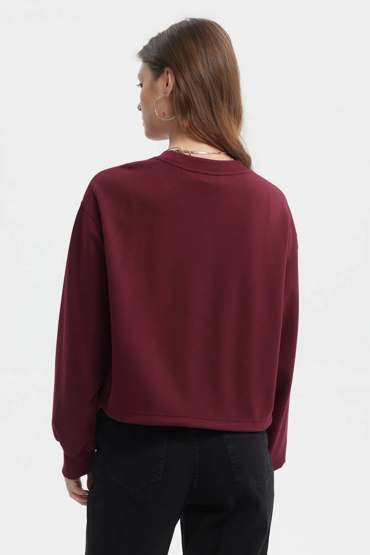 Polerón Mujer Crop Nuevo Rojo - Image 3