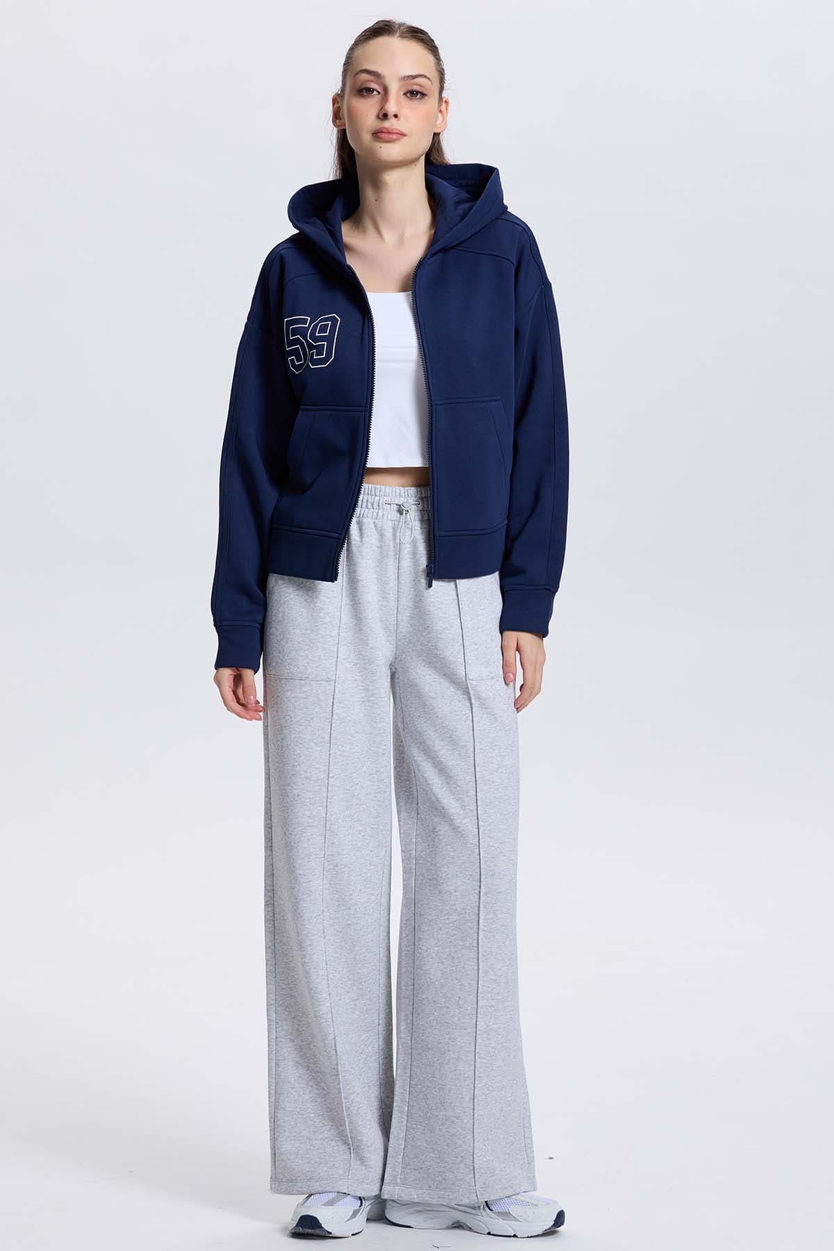 Polerón Mujer Full Zipper Azul - Image 4