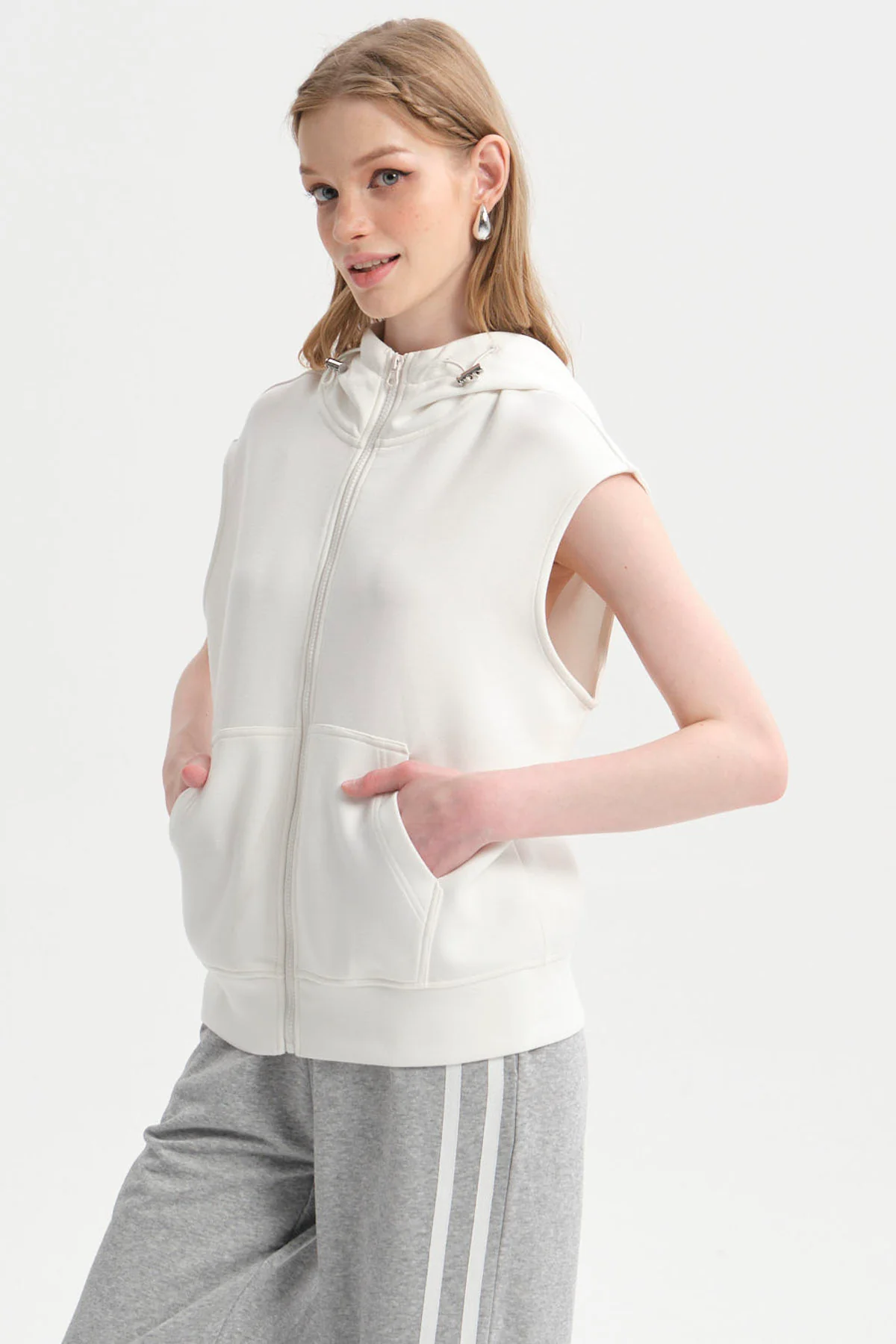 Polerón Mujer Full Zipper Crudo - Image 2
