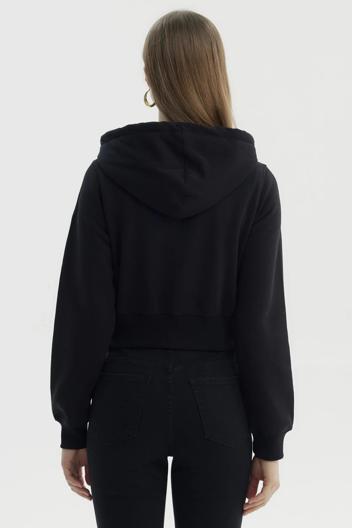 Polerón Mujer Full Zipper Negro - Image 3