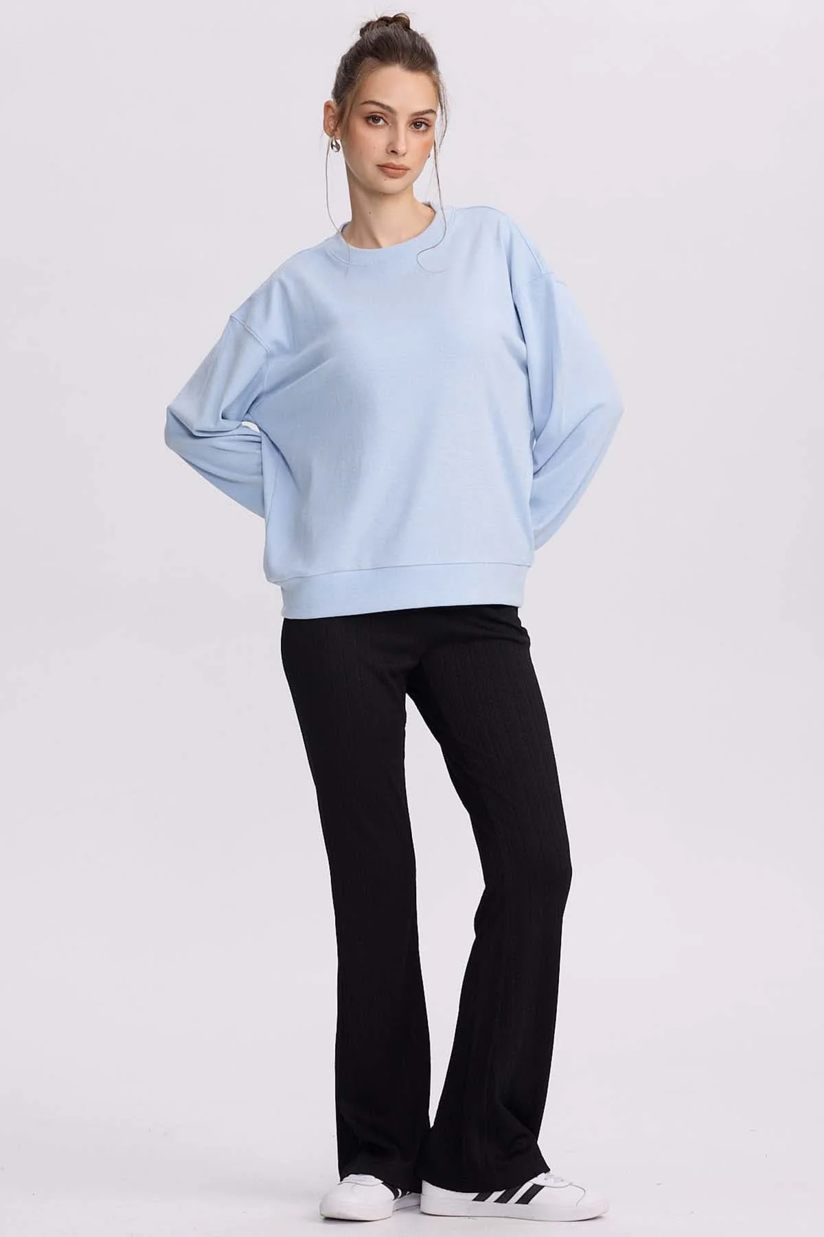 Polerón Mujer Holgado Celeste - Image 4