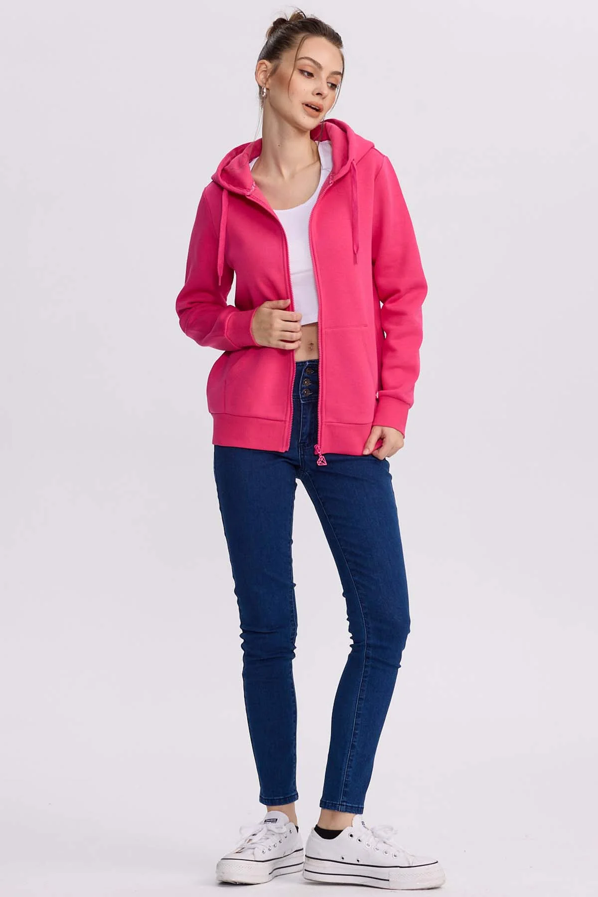 Polerón Mujer Hoodie Fucsia - Image 4