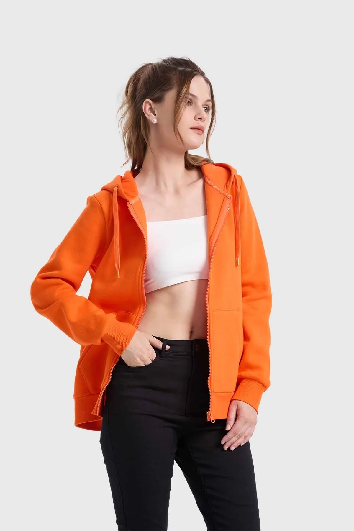 Polerón Mujer Hoodie Naranjo - Image 2
