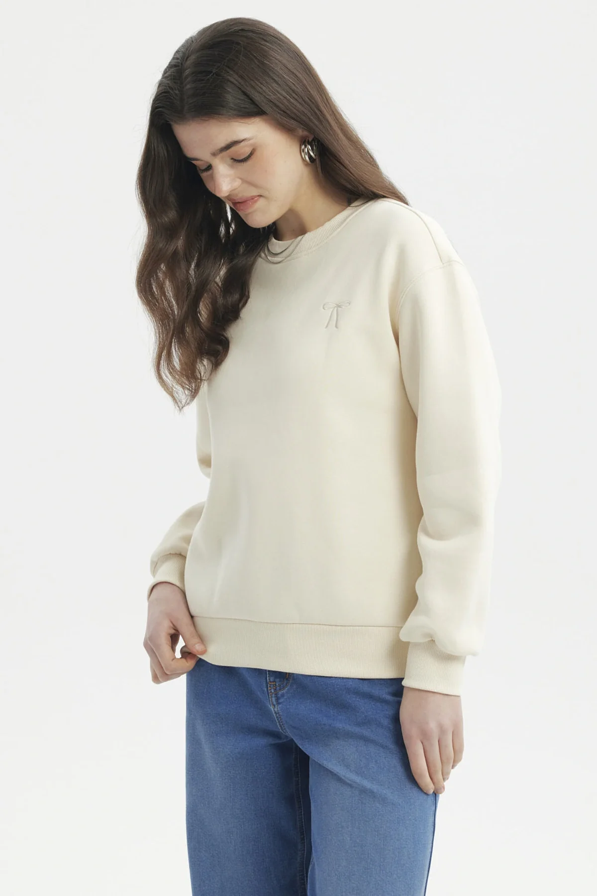 Polerón Mujer Liso Crema - Image 2