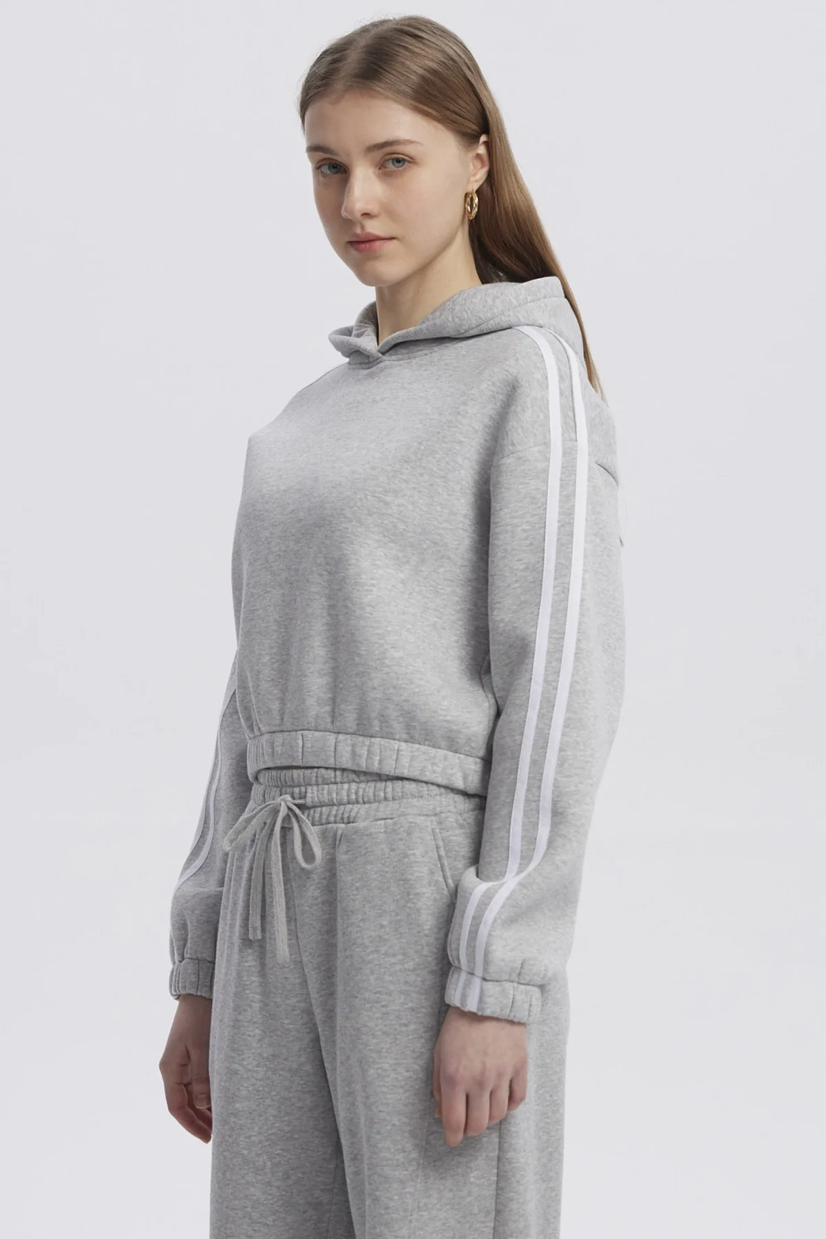 Polerón Mujer Liso Gris Melange - Image 2