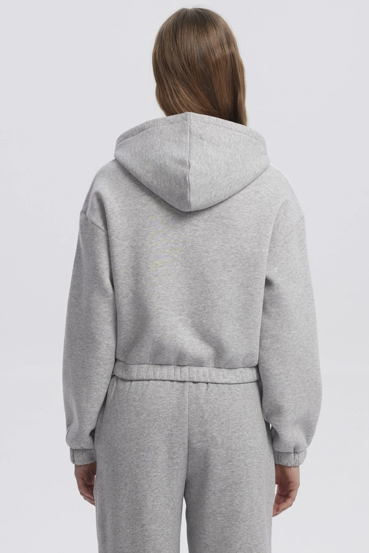 Polerón Mujer Liso Gris Melange - Image 3