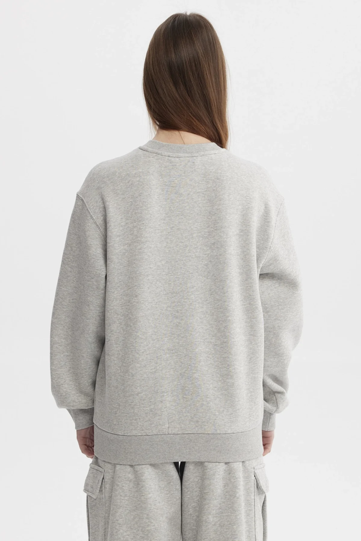 Polerón Mujer Liso Gris Melange Claro - Image 3