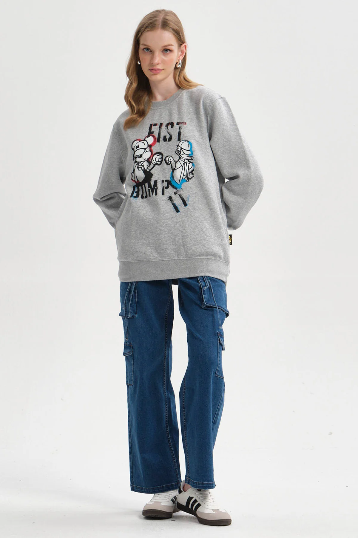 Polerón Mujer Mickey Gris Melange - Image 4