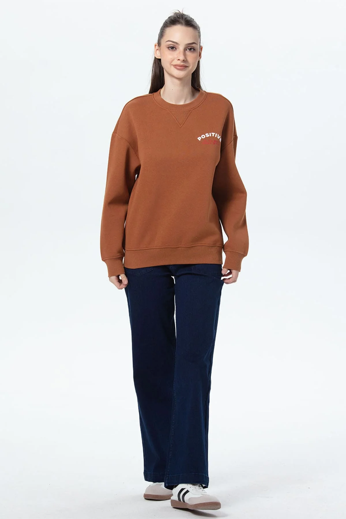 Polerón Mujer Oversize Print Café - Image 4