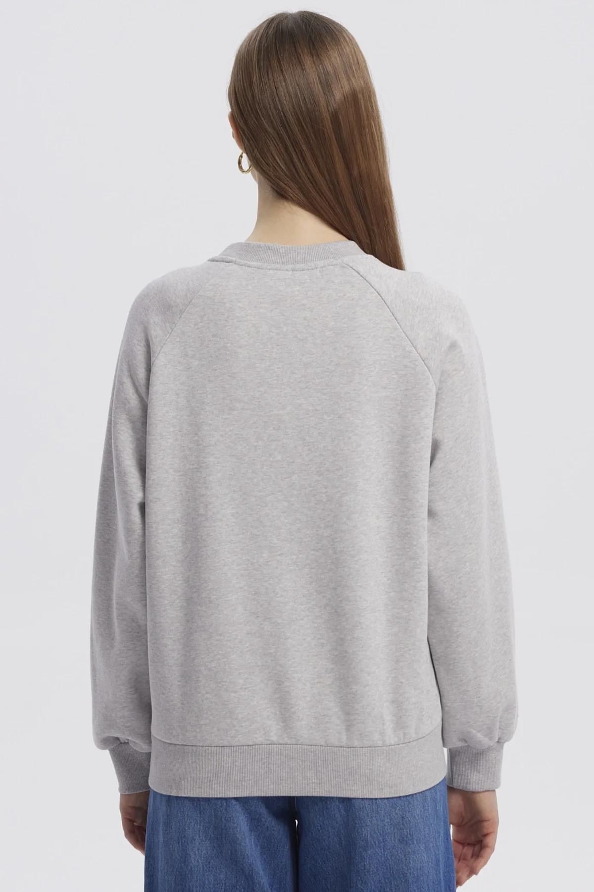 Polerón Mujer Oversize Print Gris Melange - Image 3