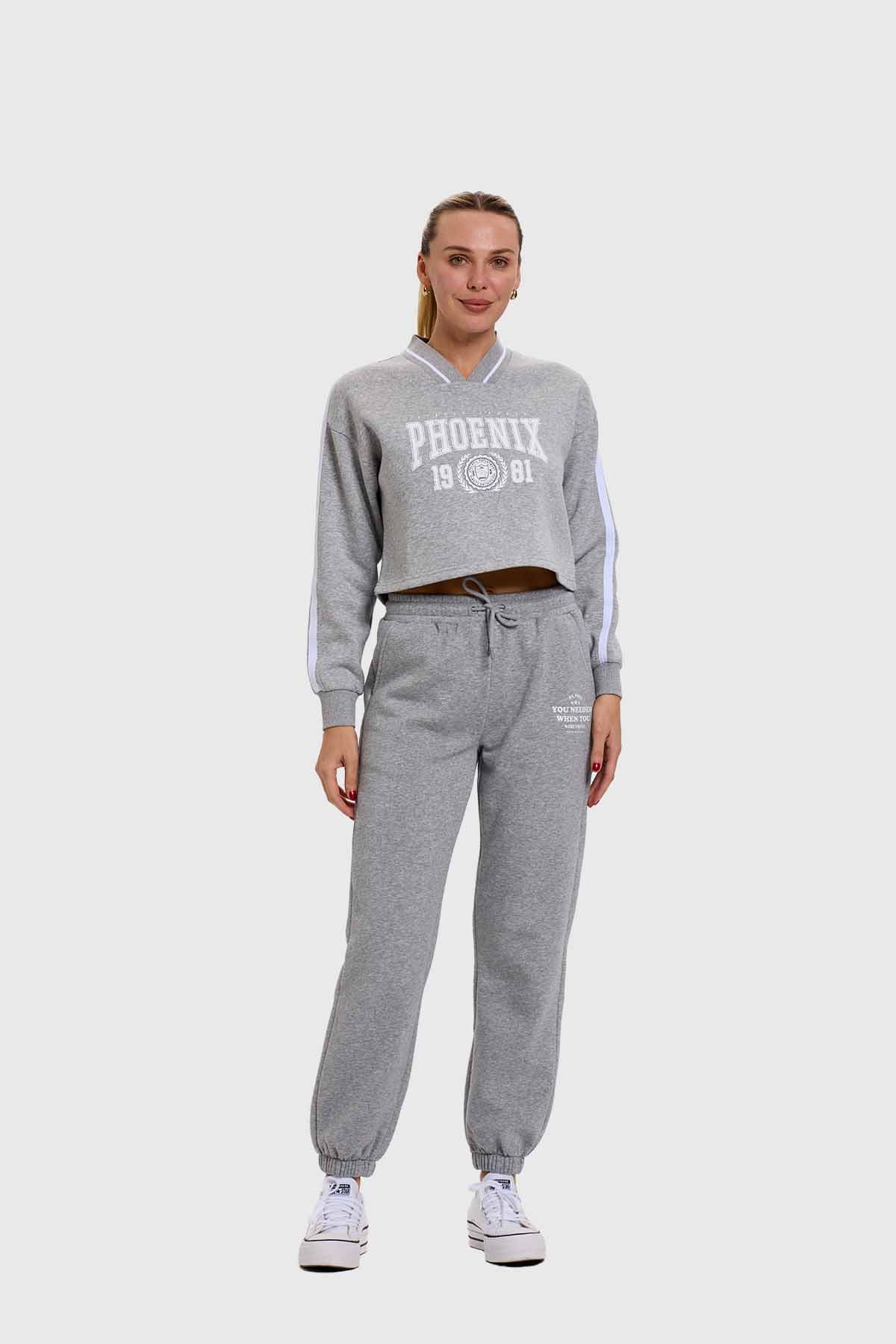 Polerón Mujer Preppy Gris - Image 4
